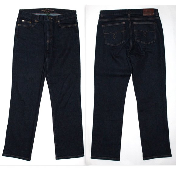 Lauren Jeans Co RALPH LAUREN Size 8 Straight Leg High Rise Dark Jeans 29" Length - Picture 3 of 5